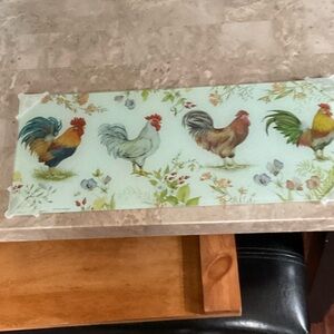 Rooster Farmhouse Glass  Counter Protector